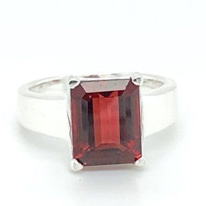 Pyrope 3.50ct Platinum Solid Silver Ring